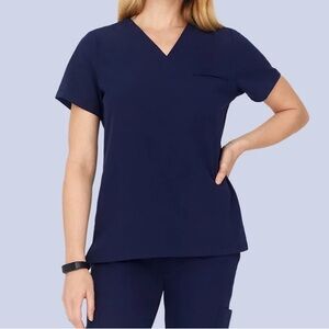 mandala navy scrub top